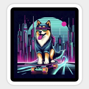 Dog Skateboarding Sticker